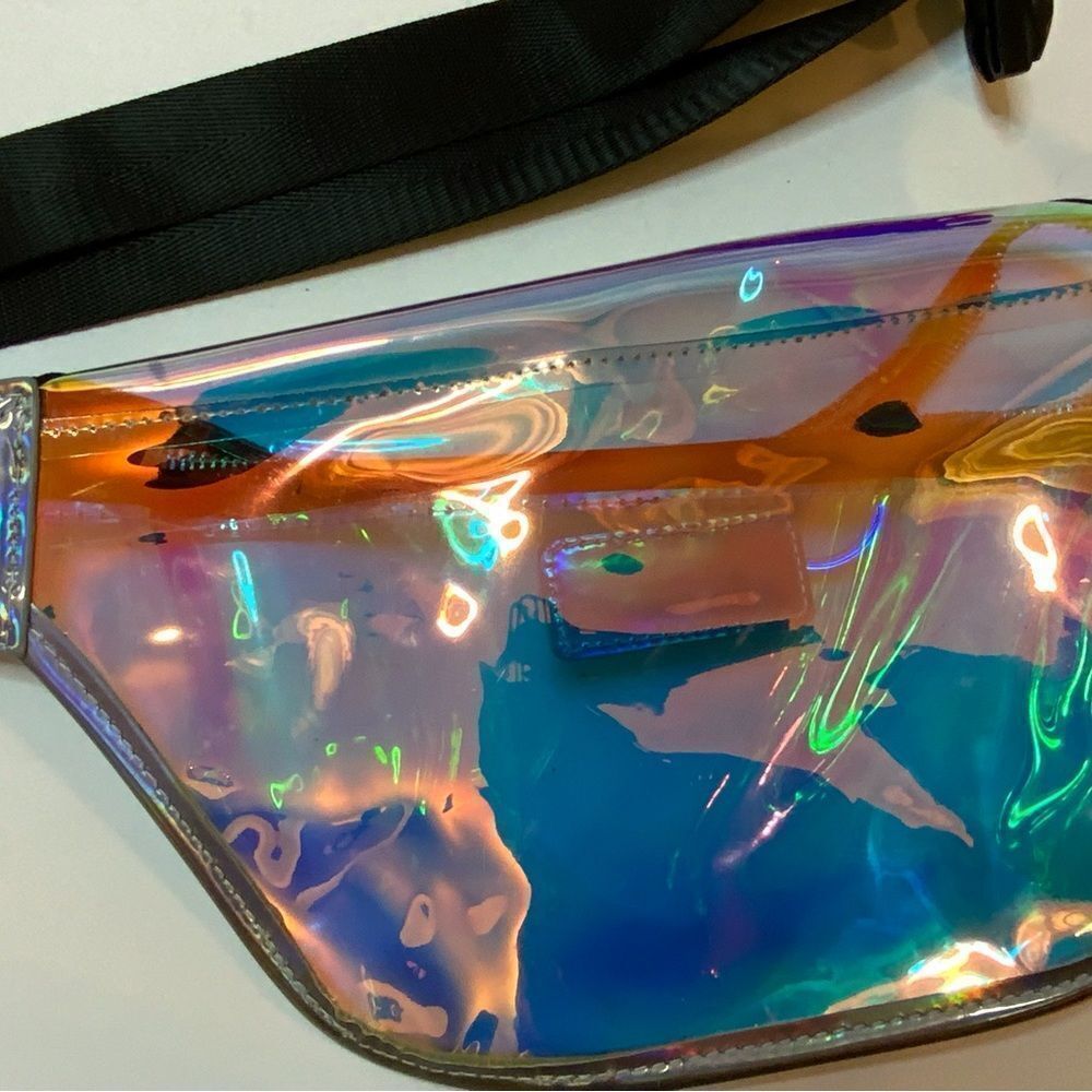 Like Dreams  Clear Fanny Pack  Silver Black Zipper Festival - Purse NEW